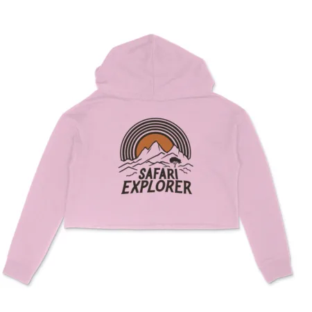 Women's Safari Explorer Graphics Printed Crop Hoodies