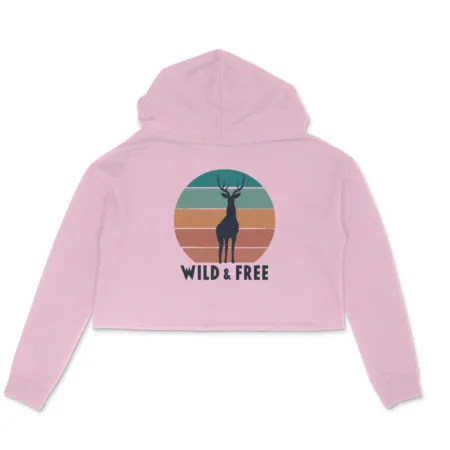 Women's Wild & Free Graphics Printed Crop Hoodies