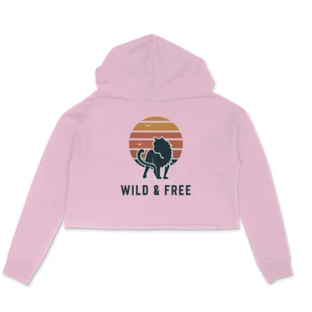 Women's Wild & Free Graphics Printed Crop Hoodies