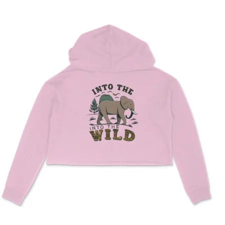Women's Into The Wild Graphics Printed Crop Hoodies