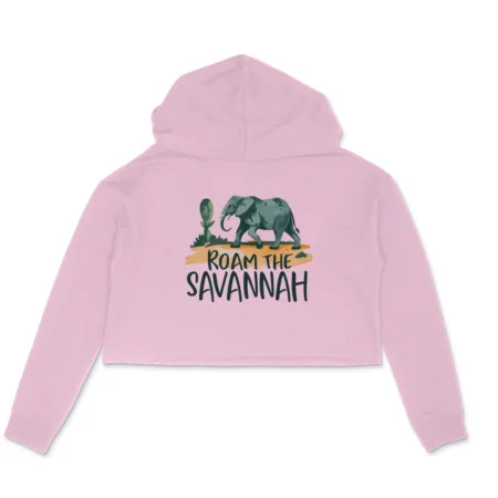 Women's Roam The Savannah Graphics Printed Crop Hoodies