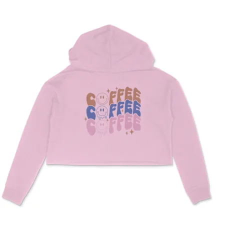 Women's Coffee Graphics Printed Crop Hoodies