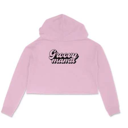 Women's Groovy Mama Graphics Printed Crop Hoodies