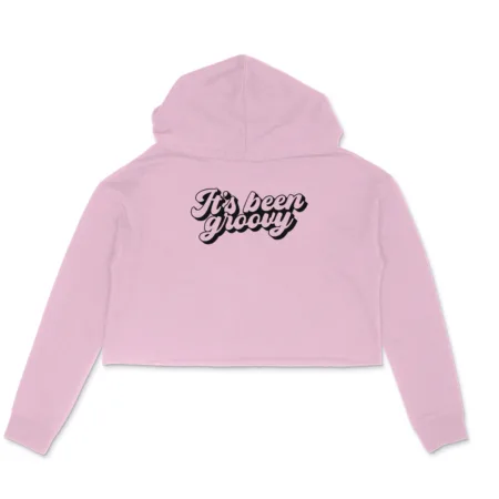 Women's It's Been Groovy Graphics Printed Crop Hoodies