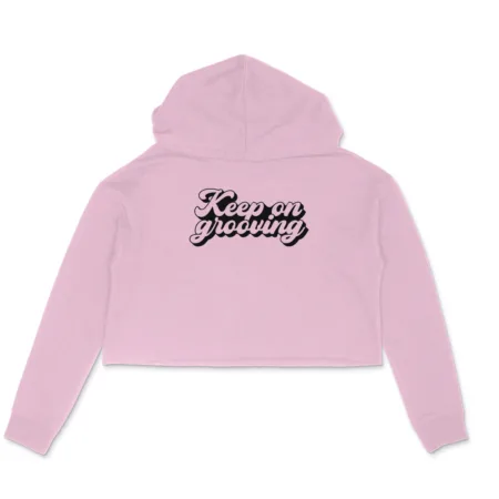 Women's Keep On Grooving Graphics Printed Crop Hoodies