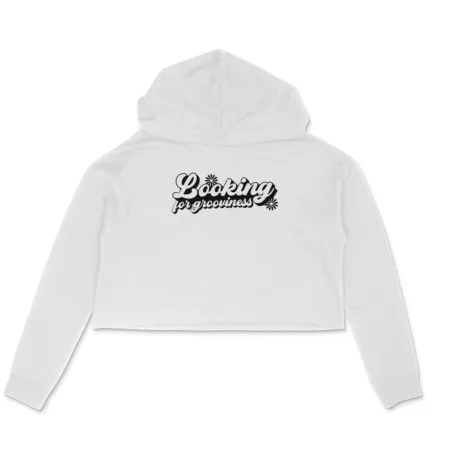 Women's Looking For Grooviness Flower Graphics Printed Crop Hoodies