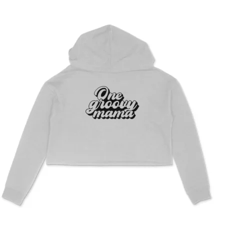 Women's One Groovy Mama Graphics Printed Crop Hoodies