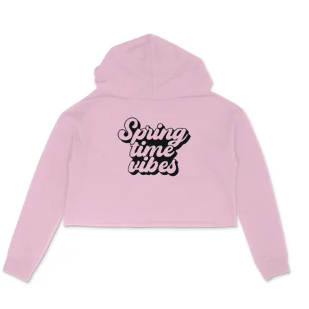 Women's Spring Time Vibes Graphics Printed Crop Hoodies