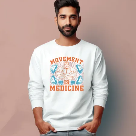 Men's Movement Is Medicine Graphics Printed Full Sleeve T Shirt