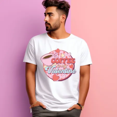 Men's Coffee Is My Valentine Graphics Printed T-Shirt