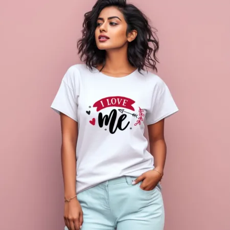 Women's I Love Me Graphics Printed T-Shirt