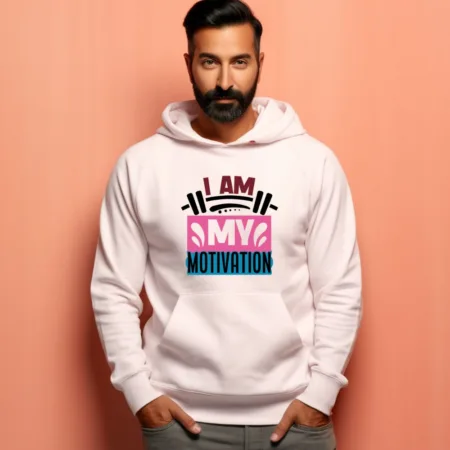 Men's  I Am My Motivation Quote Printed Hoodies