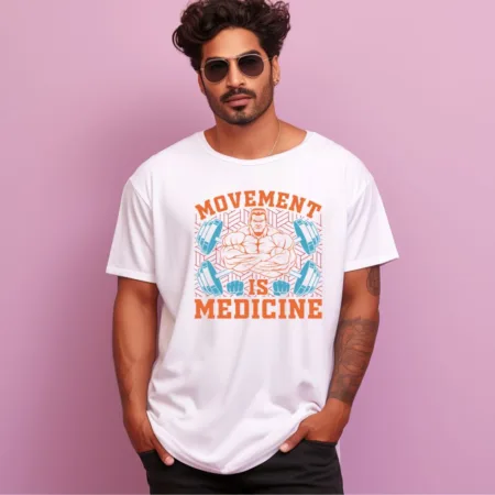 Men's Movement Is Medicine Graphics Printed Oversized T-Shirt