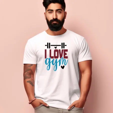 Men's I Love Gym Quote Printed T-Shirt