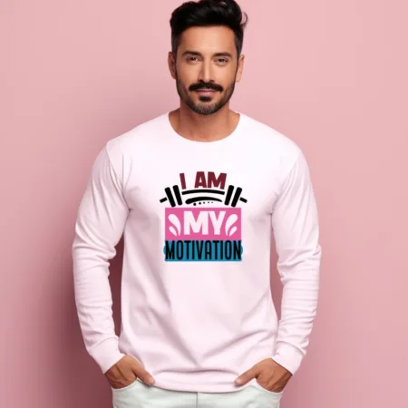 Men's  I Am My Motivation Quote Printed Sweatshirts