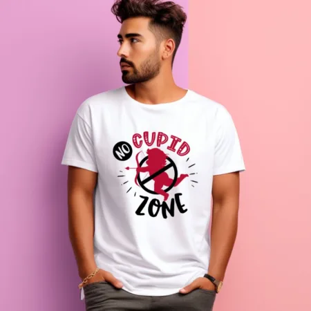 Men's No Cupid Zone Graphics Printed T-Shirt
