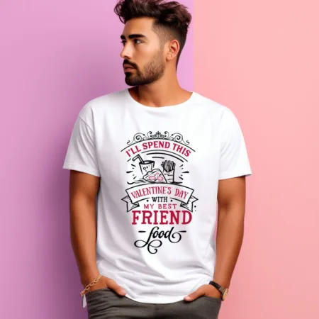 Men's I'll Spend This Valentine's Day Graphics Printed T-Shirt