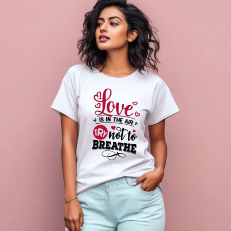 Women's Love Is In The Air Graphics Printed T-Shirt
