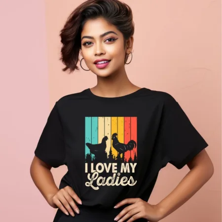 Women's I Love My Ladies Graphics Printed Oversized T-Shirt
