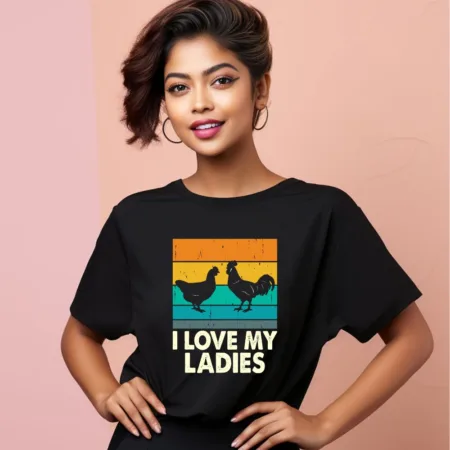 Women's I Love My Ladies Graphics Printed Oversized T-Shirt