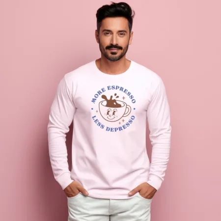 Men's More Espresso Less Depresso  Graphics Printed Sweatshirts