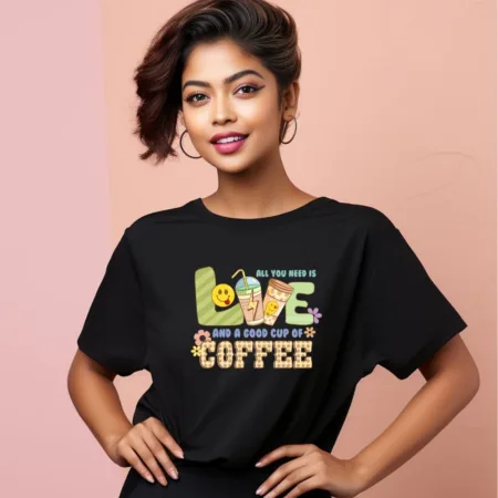 Women's All You Need Is Love Graphics Printed Oversized T-Shirt
