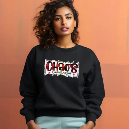 Women's Chaos Coordinator Mom Life Graphics Printed Sweatshirts