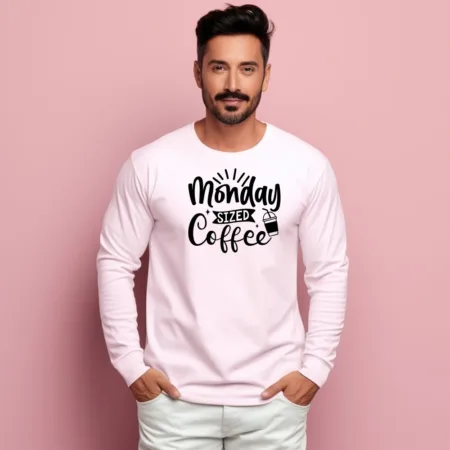 Men's Monday Sized Coffee Graphics Printed Sweatshirts