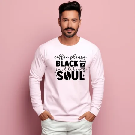 Men's Coffee Please Black Just Like My Soul Graphics Printed Sweatshirts