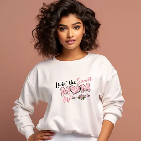 Women's Livin The Sweet Mom Life Graphics Printed Sweatshirts