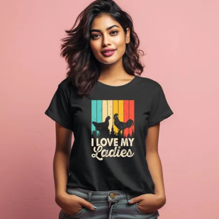 Women's I Love My Ladies Graphics Printed T-Shirt