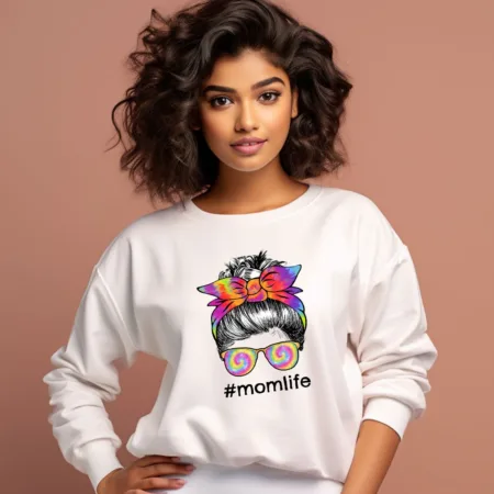Women's #Momlife Graphics Printed Sweatshirts