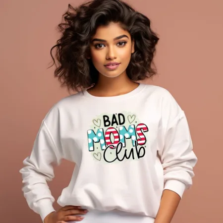 Women's Bad Moms Club Graphics Printed Sweatshirts