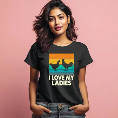 Women's I Love My Ladies Graphics Printed T-Shirt