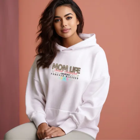 Women's Mom Life Forever Exhausted Forever Blessed Graphics Printed Hoodies