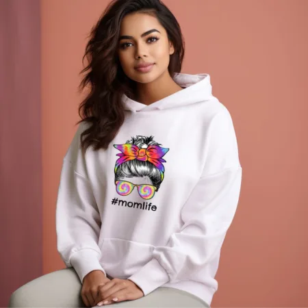 Women's #Momlife Graphics Printed Hoodies