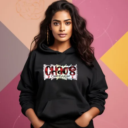 Women's Chaos Coordinator Mom Life Graphics Printed Hoodies