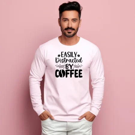 Men's Easily Distracted By Coffee Graphics Printed Sweatshirts