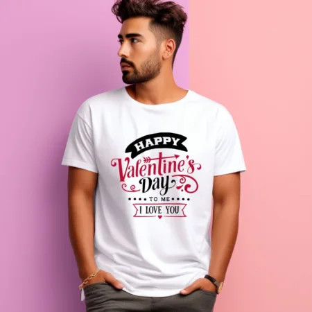 Men's Happy Valentine's Day To Me Graphics Printed T-Shirt