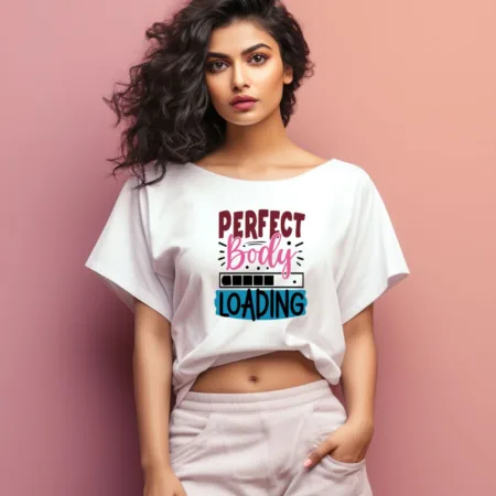 Women's Perfect Body Loading Graphics Printed Oversized T-Shirt