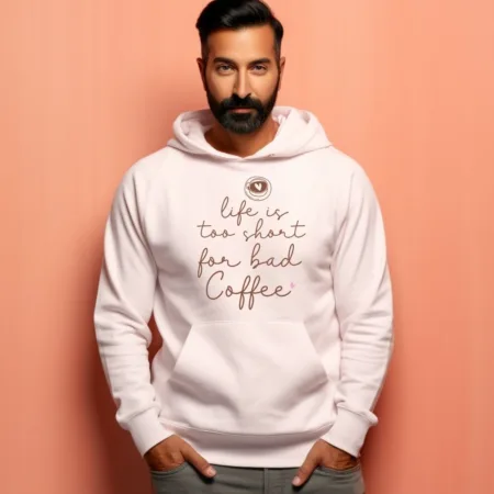 Men's Life Is Too Short For Bad Coffee Graphics Printed Hoodies
