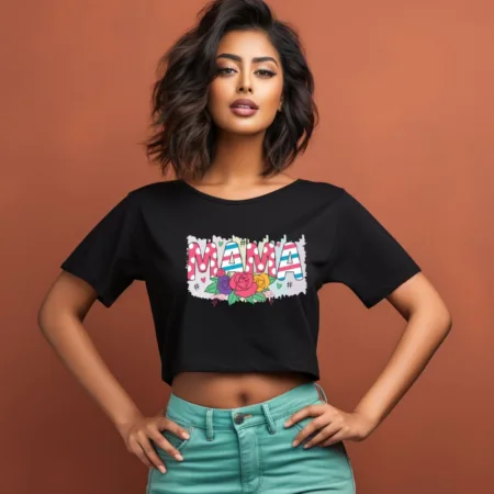 Women's Mama Graphics Printed Crop Tops