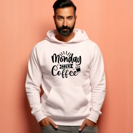 Men's Monday Sized Coffee Graphics Printed Hoodies