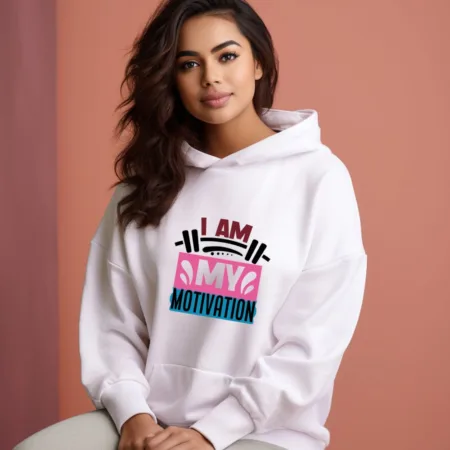 Women's I Am My Motivation Graphics Printed Hoodies