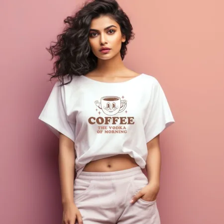 Women's Coffee The Vodka Of Morning Graphics Printed Oversized T-Shirt