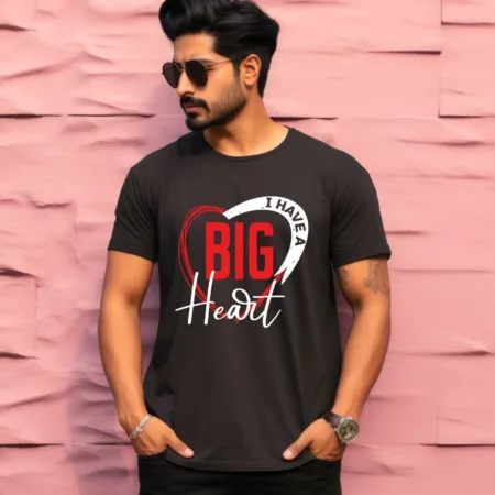Men's I Have Big Heart Graphics Printed T-Shirt