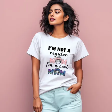 Women's I'm Not A Regular Mom I'm A Cool Mom Graphics Printed T-Shirt
