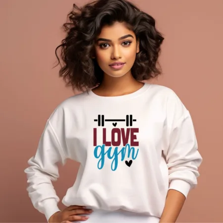 Women's I Love Gym Graphics Printed Sweatshirts