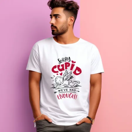 Men's Sorry Cupid We've Had  Enough Graphics Printed T-Shirt