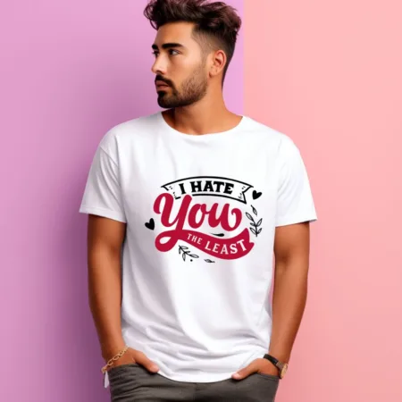 Men's I Hate You The Least Graphics Printed T-Shirt